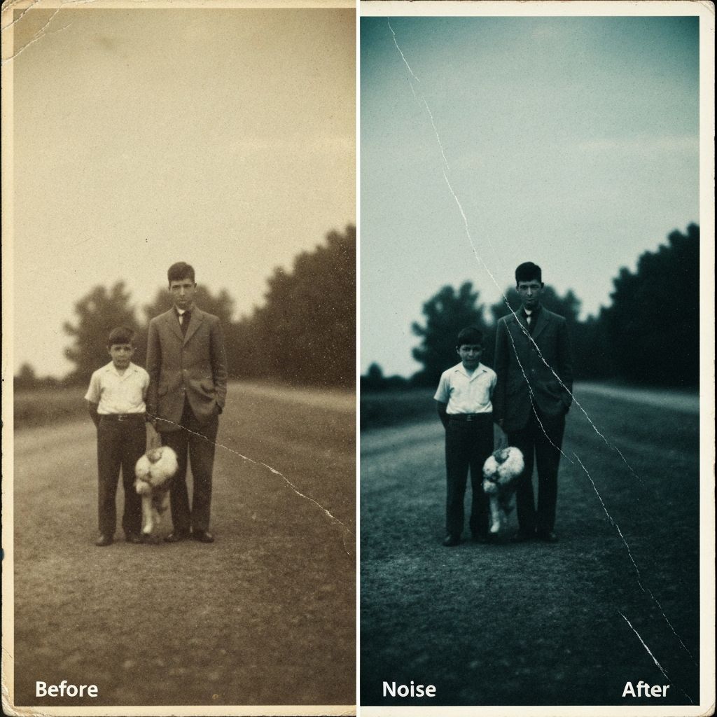 Before and After Photo Restoration Example