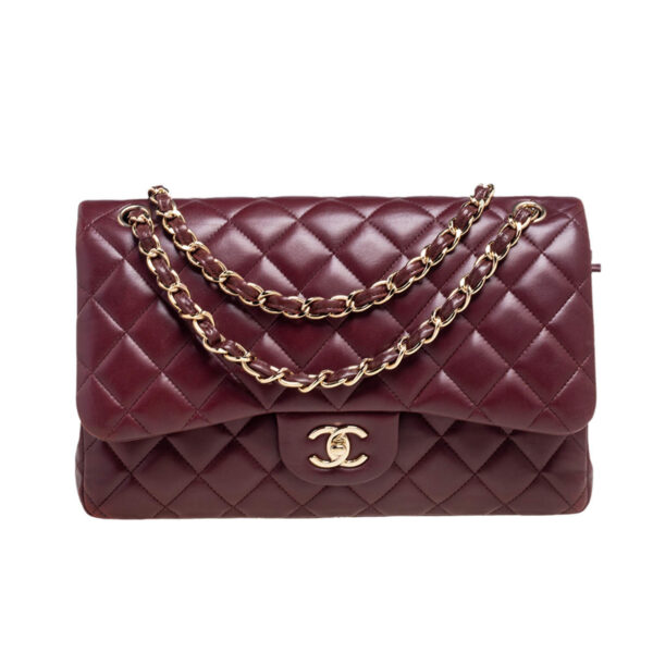Chanel Classic Double Flap - Dark Red Golden Hardware