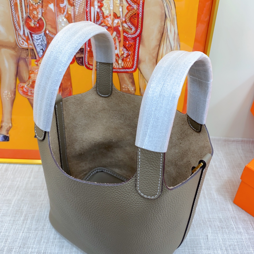 hermes-clemence-picotin-lock-bag-golden-hardware-dark-grey-bag thumbnail 9