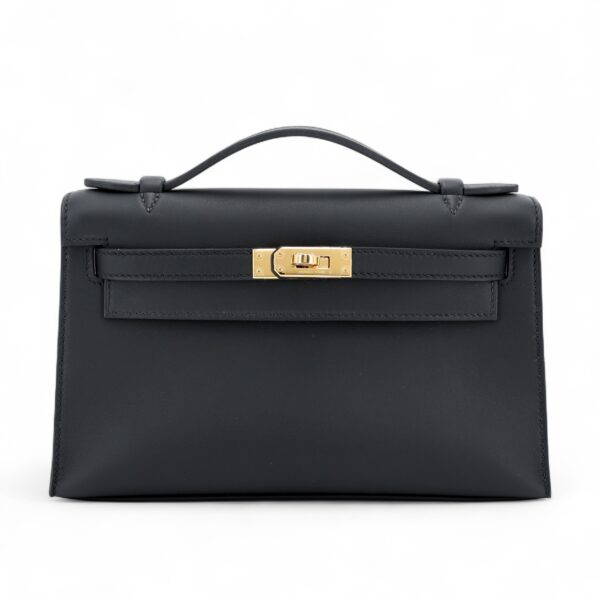 Hermes Kelly Mini 1st Kelly Pochette Generation Epsom Palm Leather-Black