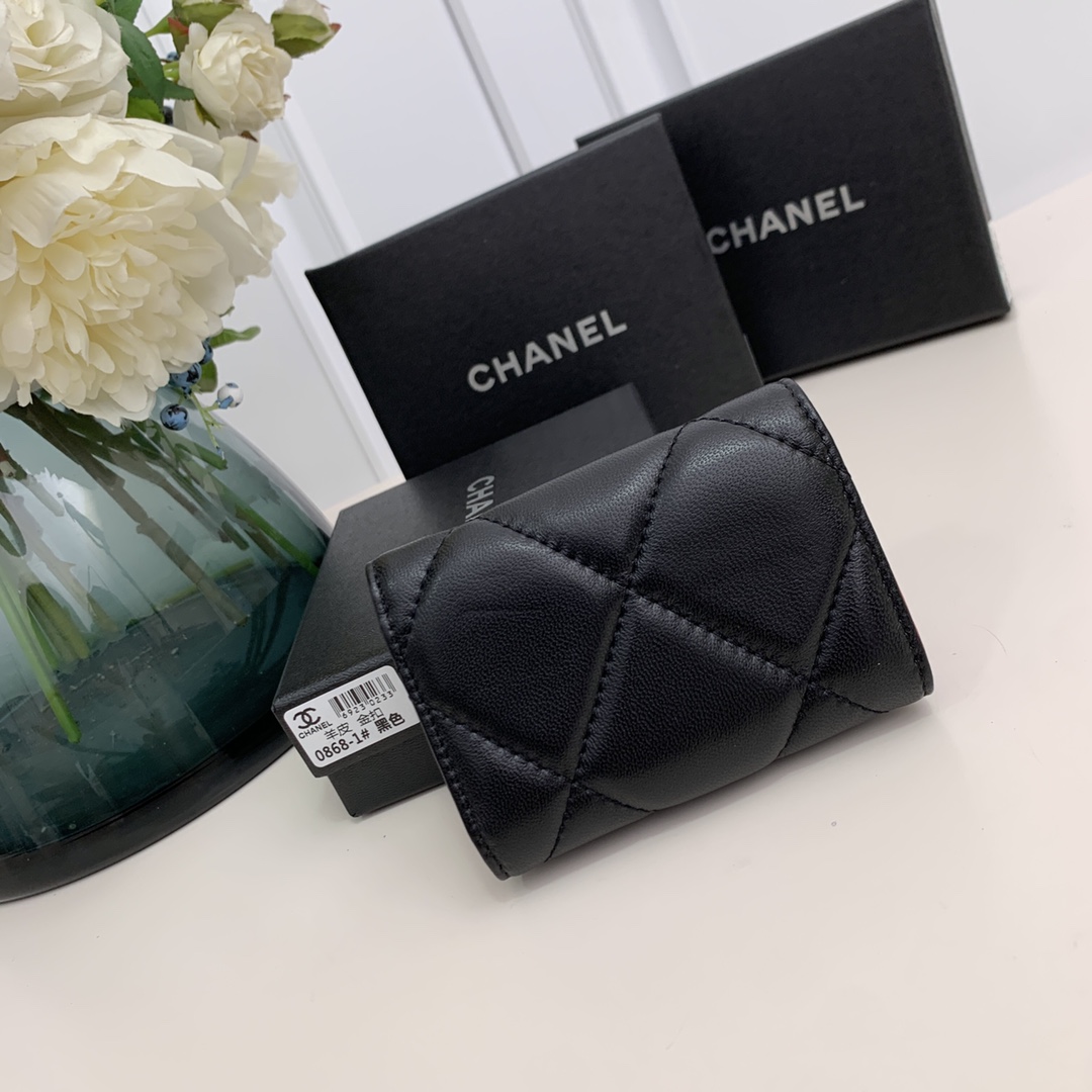 chanel-19-flap-card-holder-black thumbnail 3