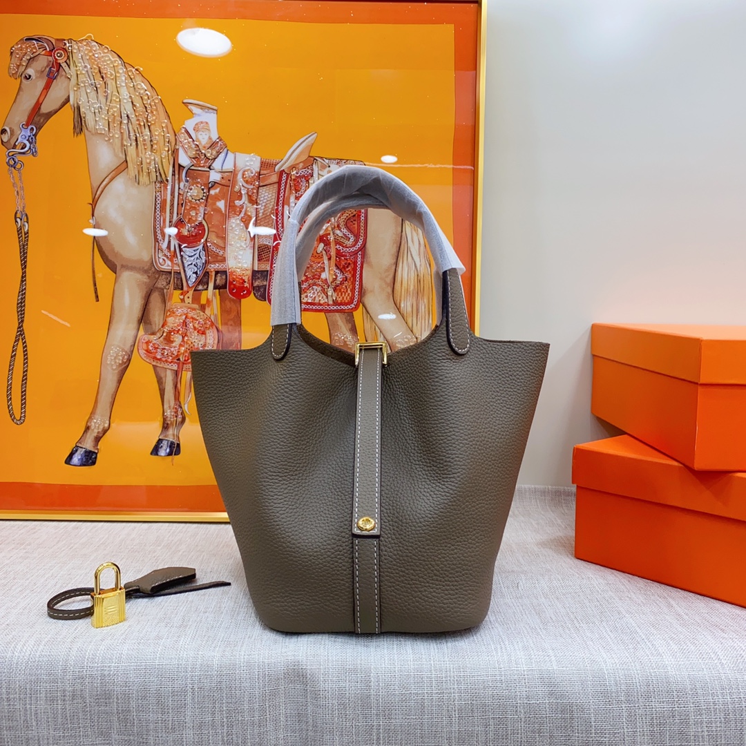 hermes-clemence-picotin-lock-bag-golden-hardware-dark-grey-bag thumbnail 2