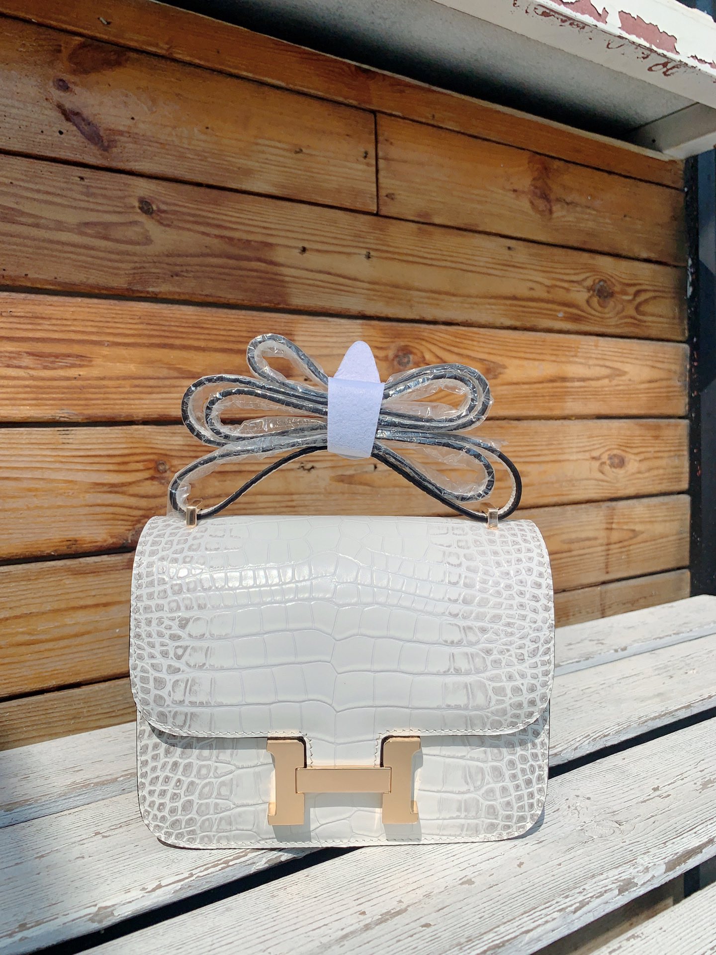 hermes-white-constance-mm-crocodile-bag thumbnail 3