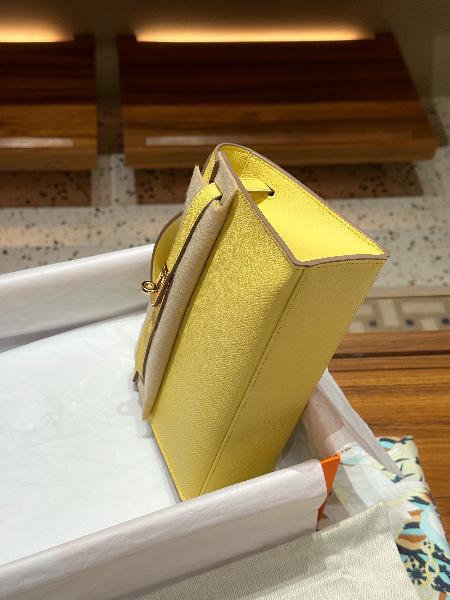 hermes-kelly-mini-1st-kelly-pochette-generation-epsom-palm-leather-yellow thumbnail 9
