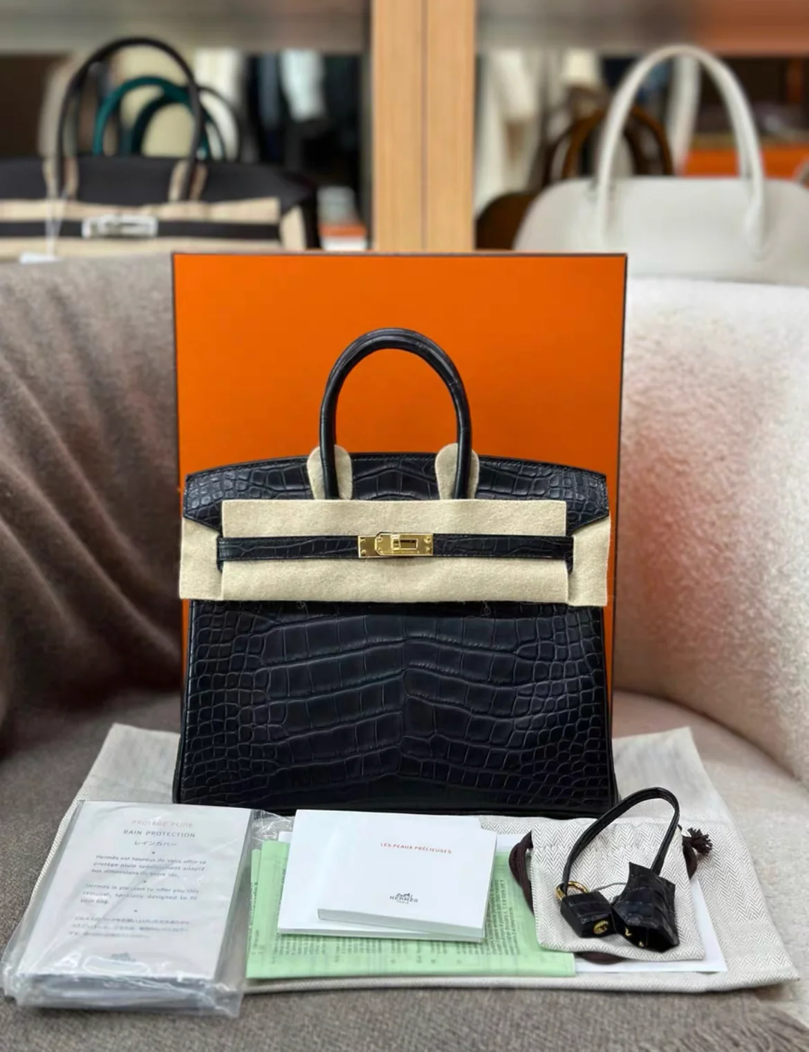 hermes-black-matte-alligator-birkin-gold-hardware thumbnail 2