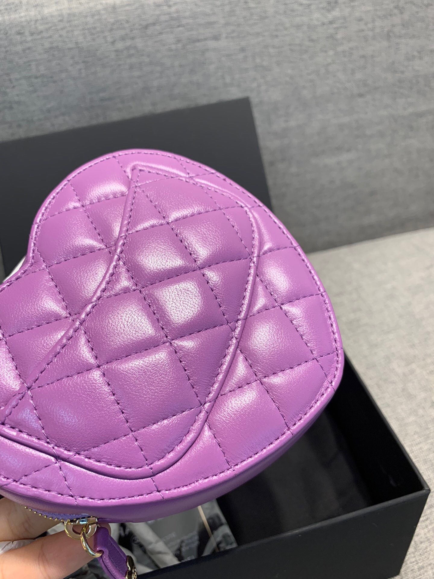 chanel-lambskin-heart-bag-purple-bag thumbnail 5