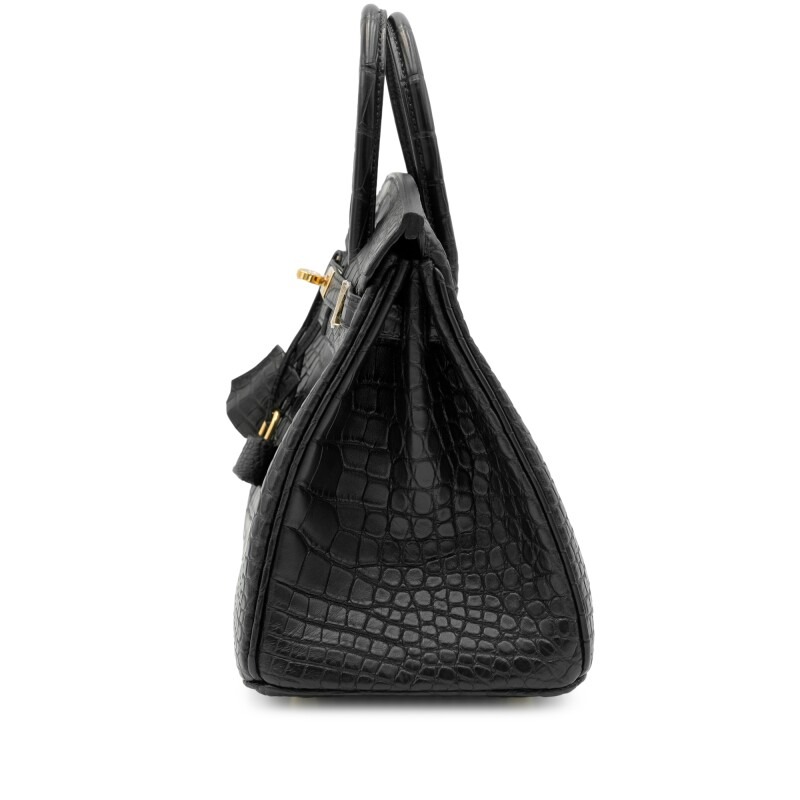 hermes-black-matte-alligator-birkin-gold-hardware thumbnail 10