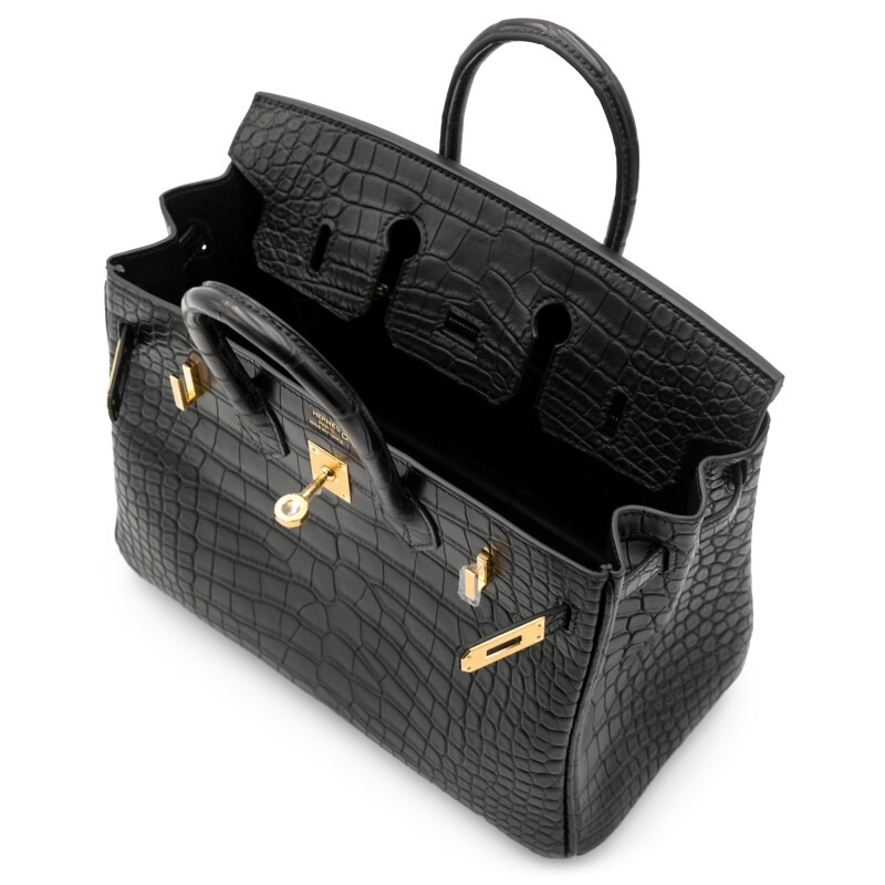 hermes-black-matte-alligator-birkin-gold-hardware thumbnail 7