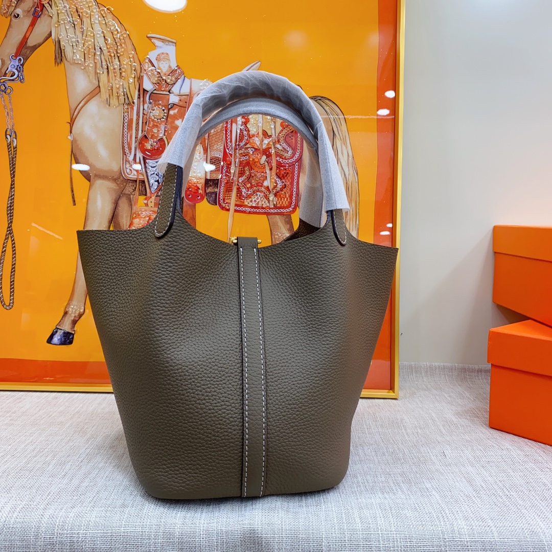 hermes-clemence-picotin-lock-bag-golden-hardware-dark-grey-bag thumbnail 3