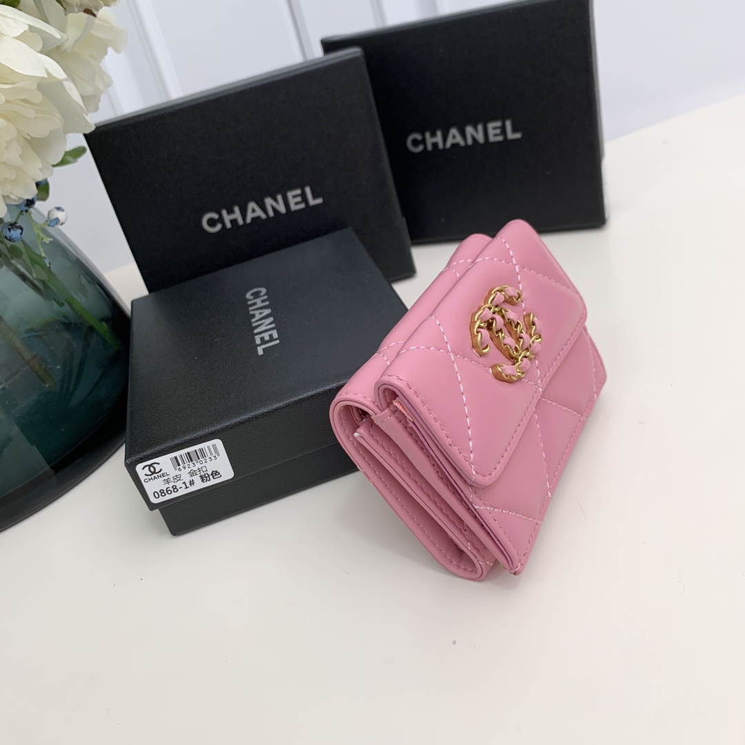 chanel-19-flap-card-holder-pink thumbnail 5