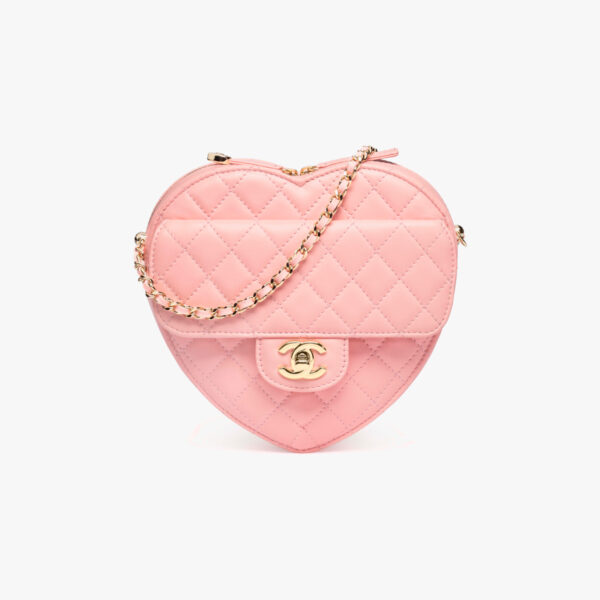 CHANEL Lambskin Heart Bag Pink -Bag