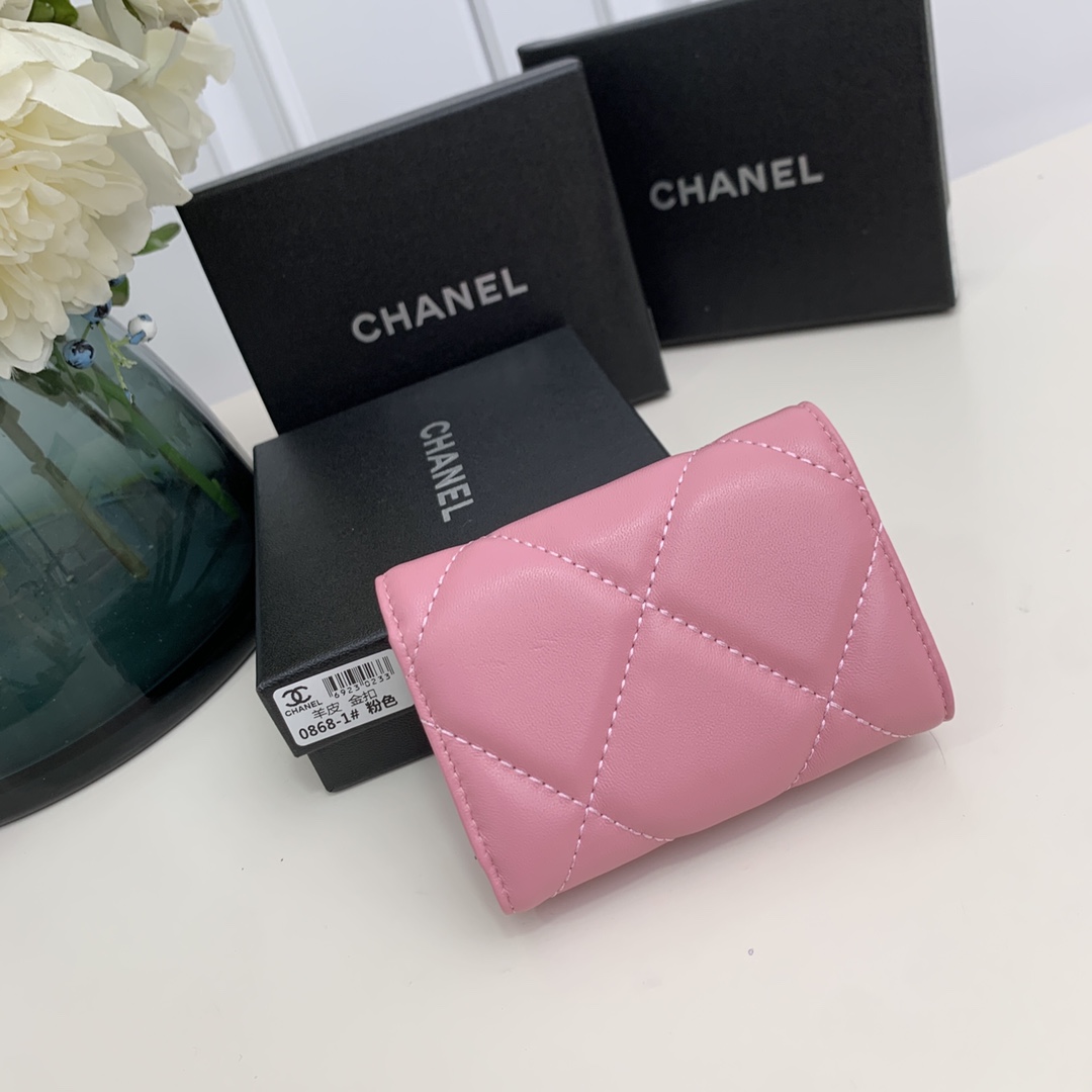 chanel-19-flap-card-holder-pink thumbnail 3