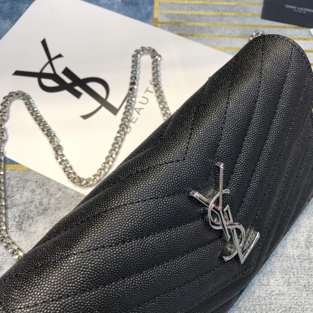 saint-laurent-ysl-cassandre-envelope-black-silver-metal thumbnail 8