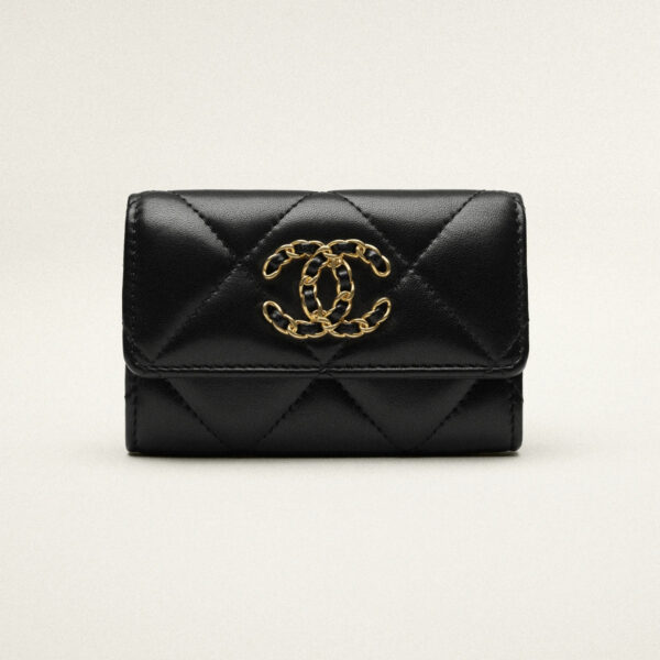Chanel 19-Flap Card Holder - Black