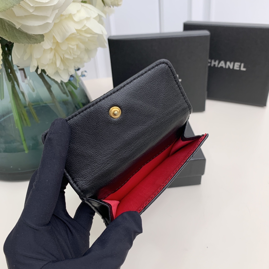 chanel-19-flap-card-holder-black thumbnail 10