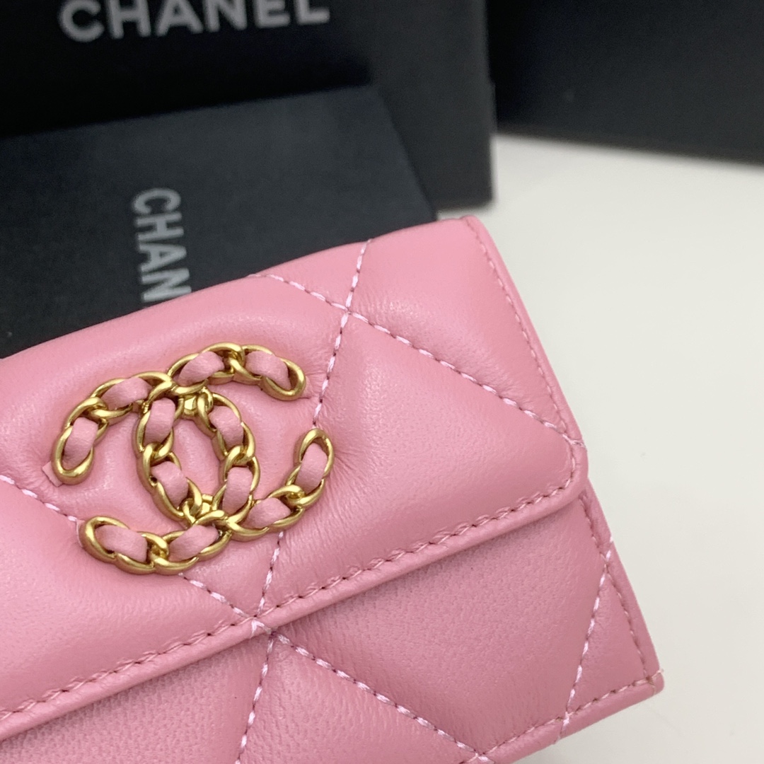 chanel-19-flap-card-holder-pink thumbnail 7