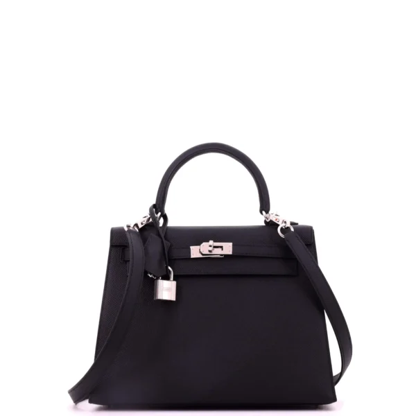 Hermes Kelly Haze Black Silver Hardware - Bag