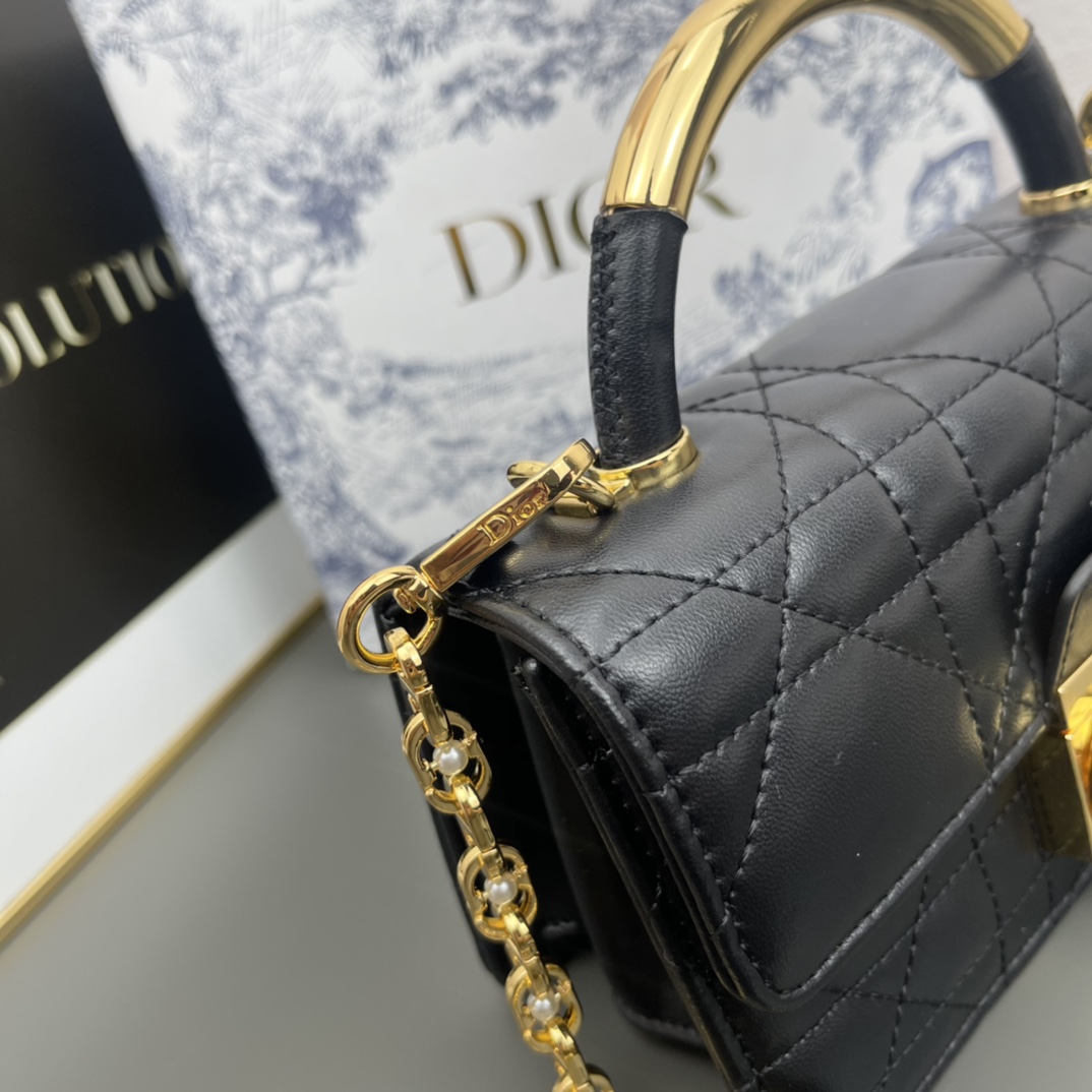 dior-ange-mini-black-leather-black-bag thumbnail 8