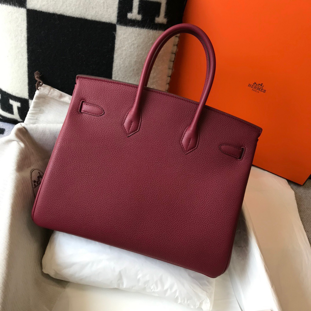 hermes-birkin-togo-retourne-bag-golden-hardware-burgundy-bag thumbnail 3